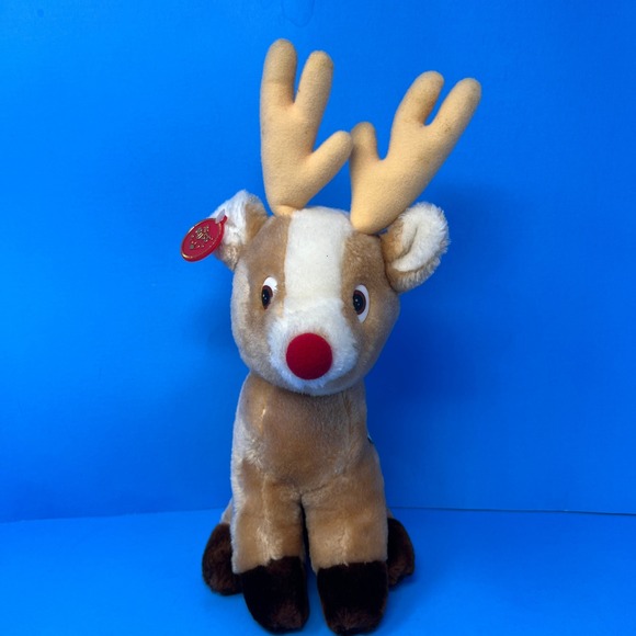 Russ Berrie Other - Russ‎ Berrie Plush Reindeer 14 inch Tan Vintage Musical Wind Up Rudolph 367